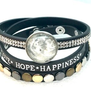 Leather snap bracelet Handmade 20mm snap SB20